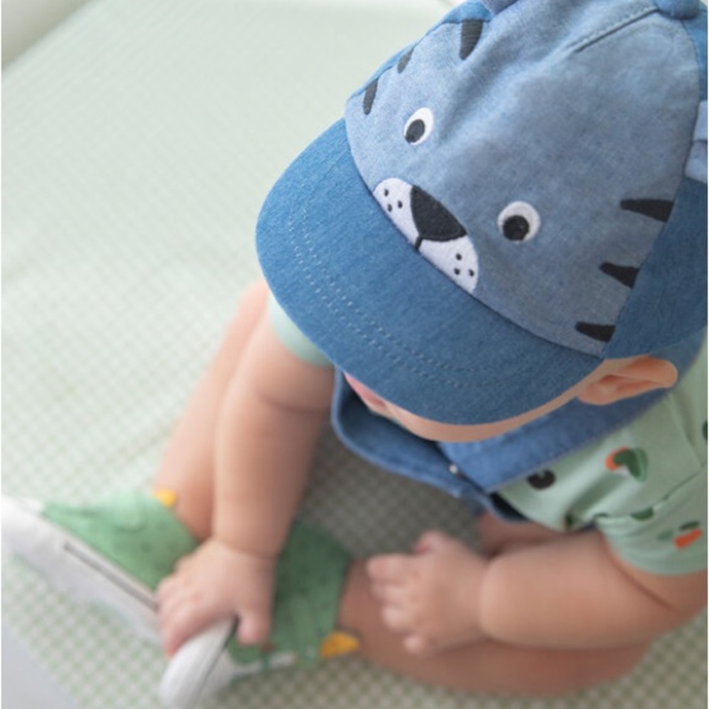 Size 48 cm Baby Hat Mayoral Blue and Gray Kids Hat
